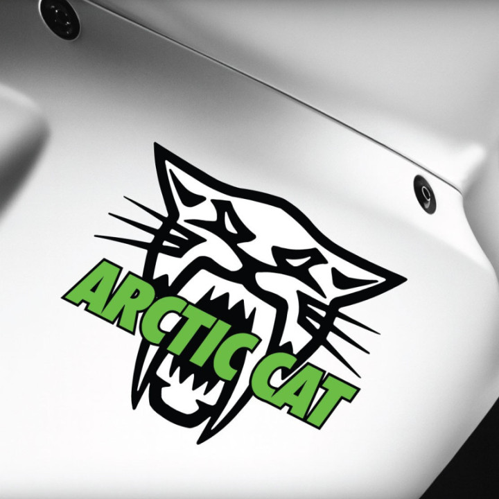 Arctic Cat Head Logo Green Stickers Decals x2 - DecalsHouse