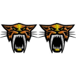 Arctic Cat Head Logo Orange Stickers Decals x2 - DecalsHouse