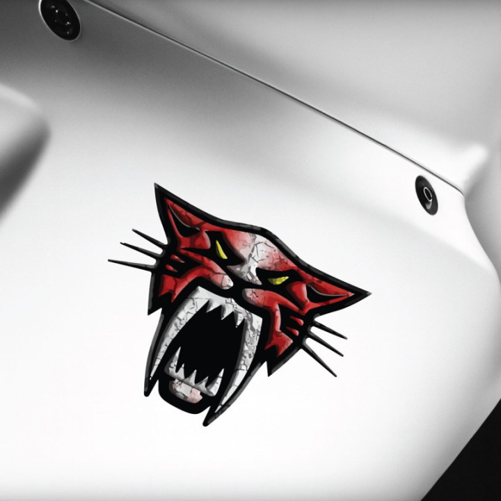 Arctic Cat Head Logo Red Pattern Stickers Decals x2 - DecalsHouse