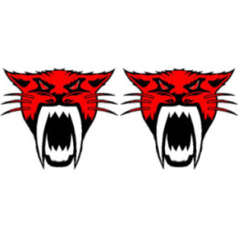 Arctic Cat Head Logo Red Style 2 Stickers Decals x2 - DecalsHouse