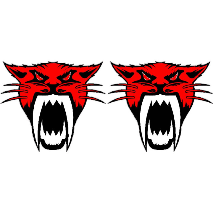 Arctic Cat Head Logo Red Style 2 Stickers Decals x2 - DecalsHouse