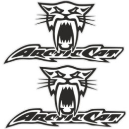 Arctic Cat Head Outline Lettering Stickers – Snowmobile ATV Decals (2-Pack)