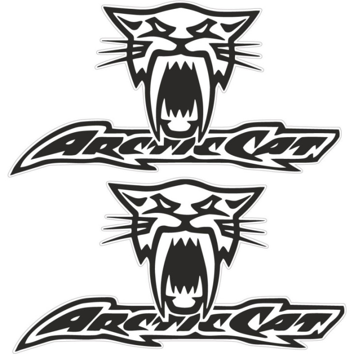 Arctic Cat Head Outline Lettering Stickers – Snowmobile ATV Decals (2-Pack)