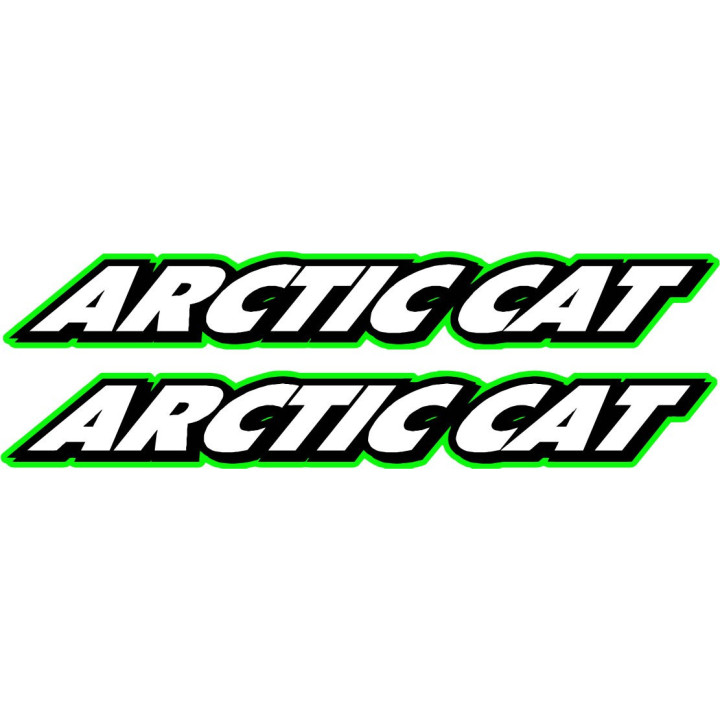 Arctic Cat Lettering Green Stickers Decals x2 - DecalsHouse
