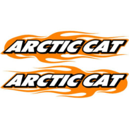 Arctic Cat Orange Flames Stickers Decals x2 - DecalsHouse