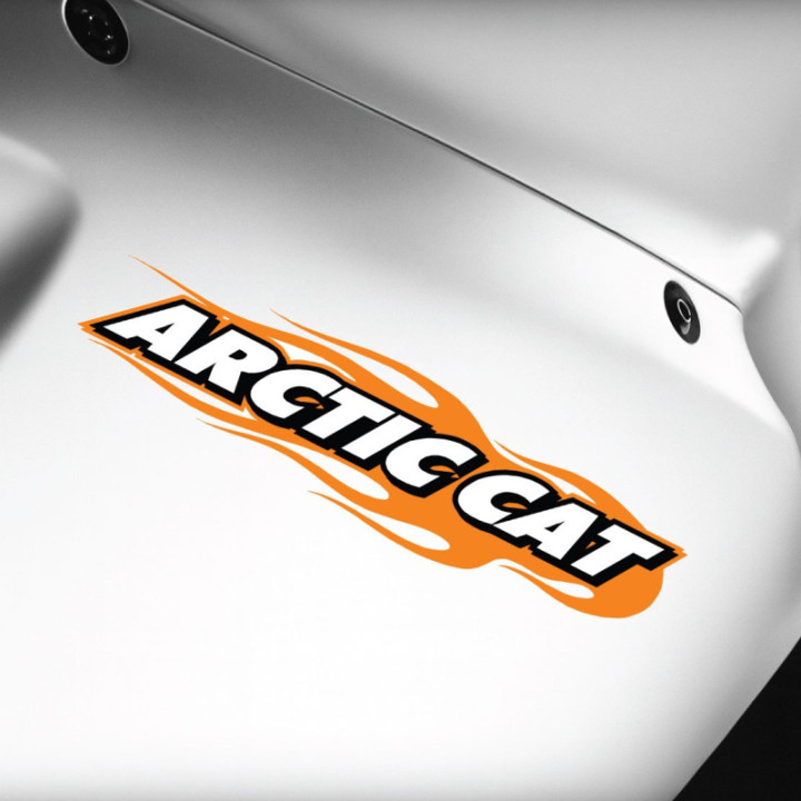 Arctic Cat Orange Flames Stickers Decals x2 - DecalsHouse