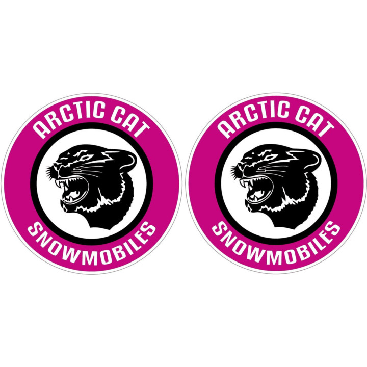 Arctic Cat Round Logo Snowmobiles Pink [Converted] Stickers Decals x2 - DecalsHouse