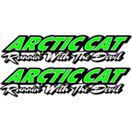 Arctic Cat Running With The Devil Stickers Decals x2 - DecalsHouse