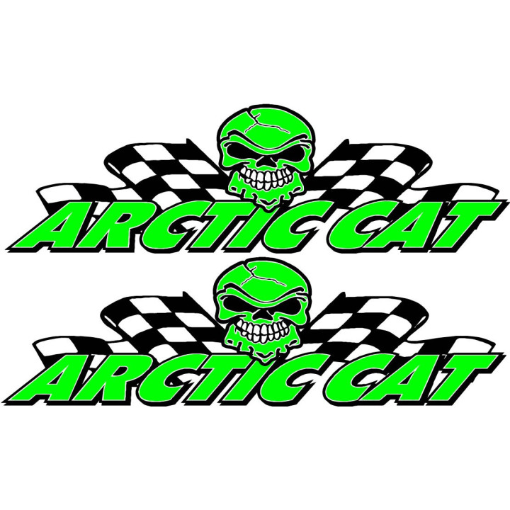Arctic Cat Skull Racing Stickers Decals x2 - DecalsHouse