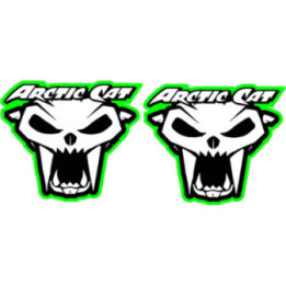 Arctic Cat Skull Style 2 Stickers Decals x2 - DecalsHouse