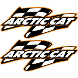 Arctic Cat With Flag Stickers Decals x2 - DecalsHouse