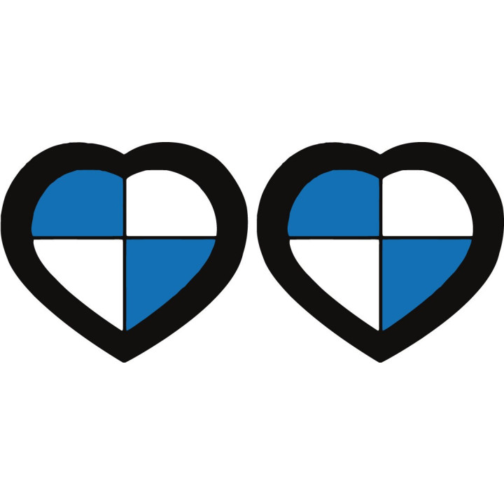 BMW Motorrad Heart Stickers – GS R nineT S1000RR Fan Decals (2-Pack)