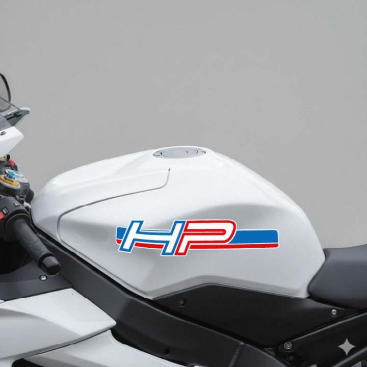 Bmw Hp Red And Blue Style 2 Stickers Decals x2 - DecalsHouse