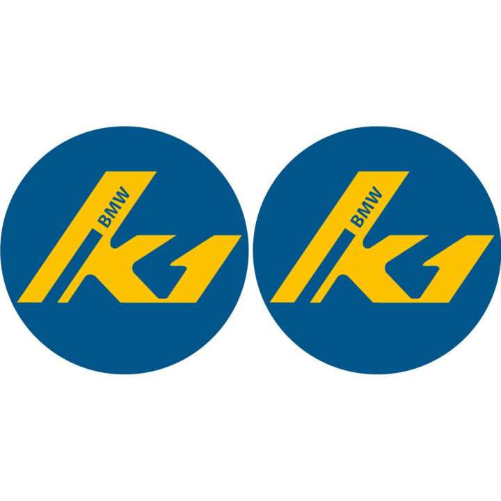 Bmw K 1 Round Blue And Yellow [Converted] Stickers Decals x2 - DecalsHouse