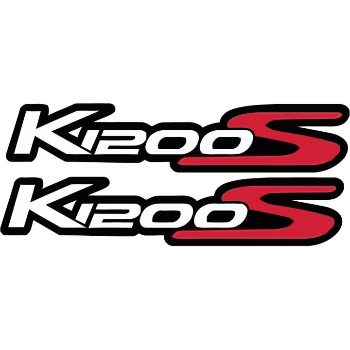 Bmw K 1200 S Black And Red Style 2 Stickers Decals x2 - DecalsHouse