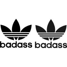 Badass Adidas Parody Stickers – Funny Decals (2-Pack)