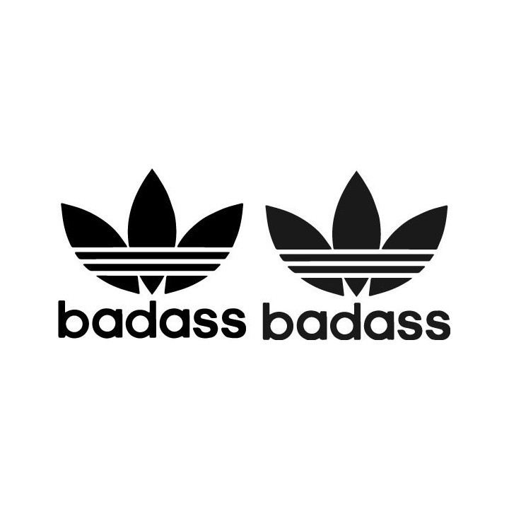 Badass Adidas Parody Stickers – Funny Decals (2-Pack)
