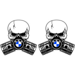 BMW Motorrad Skull Stickers – Motorcycle Helmet Decals (2-Pack)