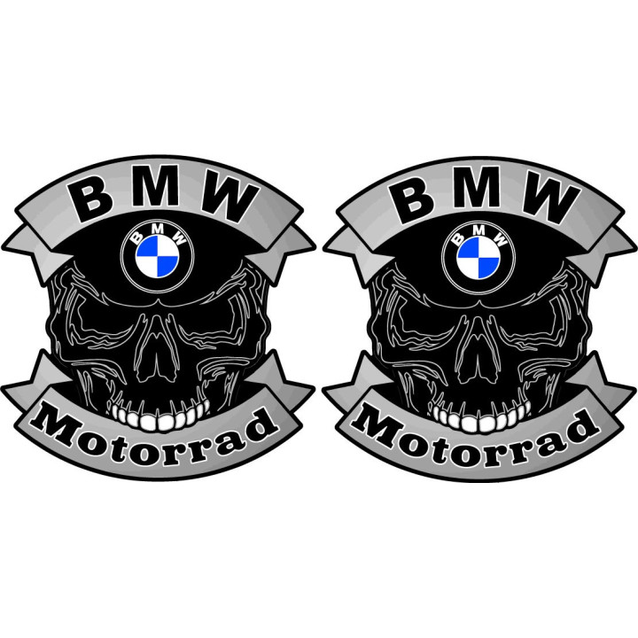 BMW Motorrad Skull Stickers – R1250GS S1000RR Dark Decals (2-Pack)
