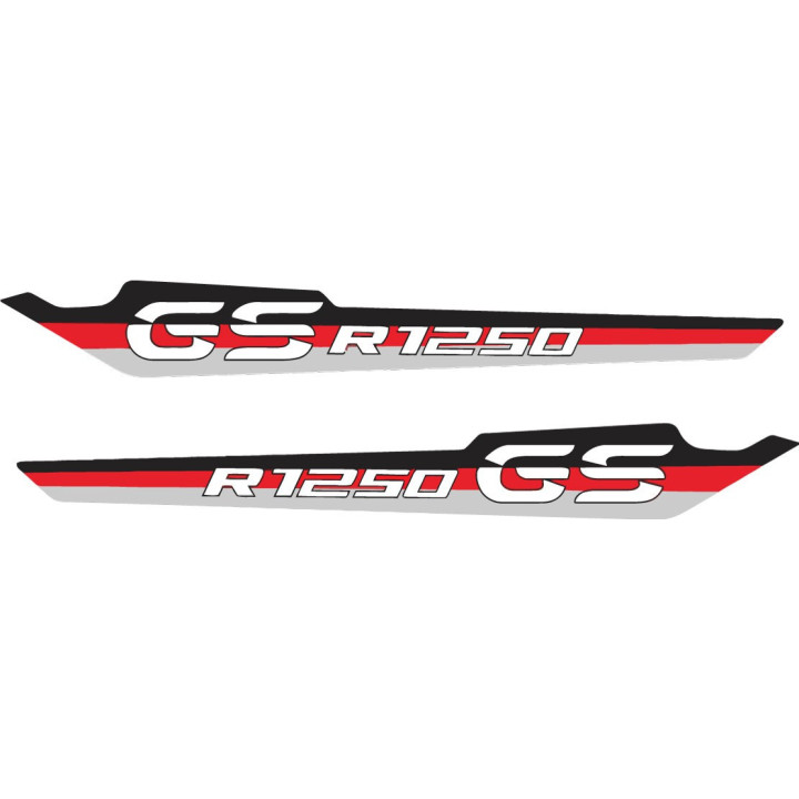 Bmw R 1250 Gs Black Red And Grey Stickers Decals x2 - DecalsHouse