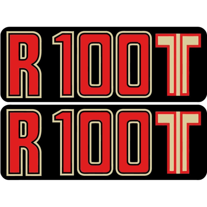 Bmw R100 T Black And Red Stickers Decals x2 - DecalsHouse