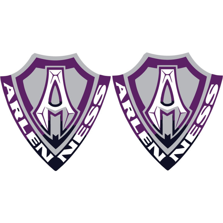 Arlen Ness Logo Purple Stickers Decals 2x - DecalsHouse