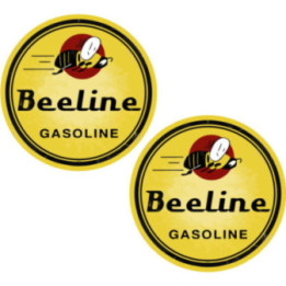 Beeline Gasoline Round Stickers Decals 2x - DecalsHouse