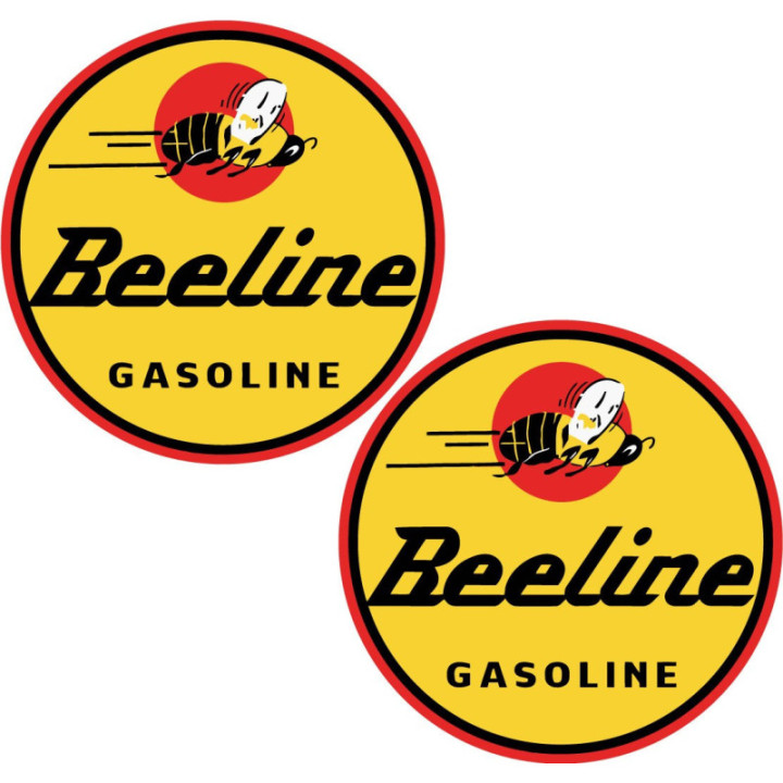 Beeline Gasoline Round Style 2 Stickers Decals 2x - DecalsHouse