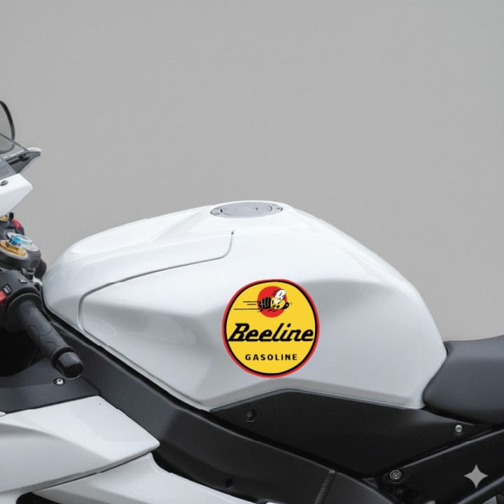 Beeline Gasoline Round Style 2 Stickers Decals 2x - DecalsHouse