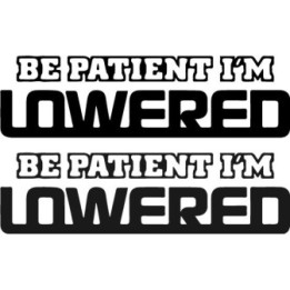 Buy Be Patient Im Lowered 2 Decal Sticker Online