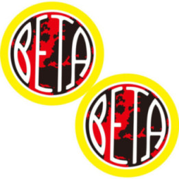 Beta Motorcycle Logo Round Stickers Decals 2x - DecalsHouse
