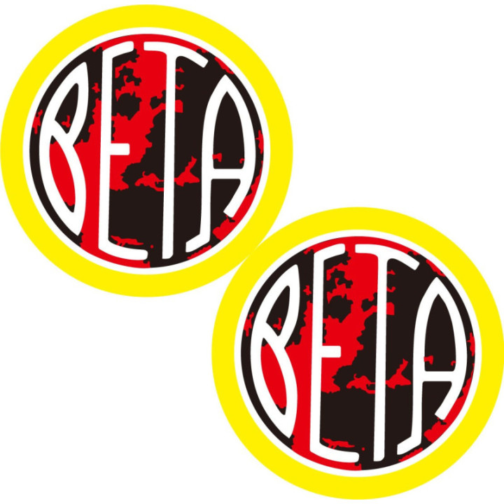 Beta Motorcycle Logo Round Stickers Decals 2x - DecalsHouse