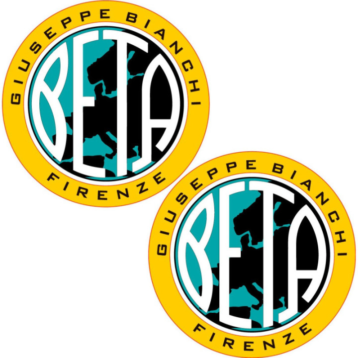 Beta Motorcycle Logo Round Style 2 Stickers Decals 2x - DecalsHouse
