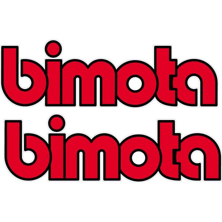 Bimota Logo Red With Black Outline Stickers Decals 2x - DecalsHouse