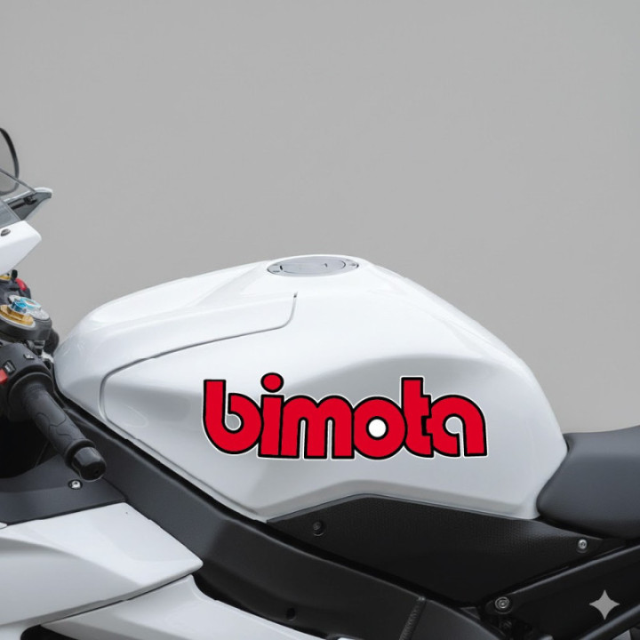Bimota Logo Red With Black Outline Stickers Decals 2x - DecalsHouse