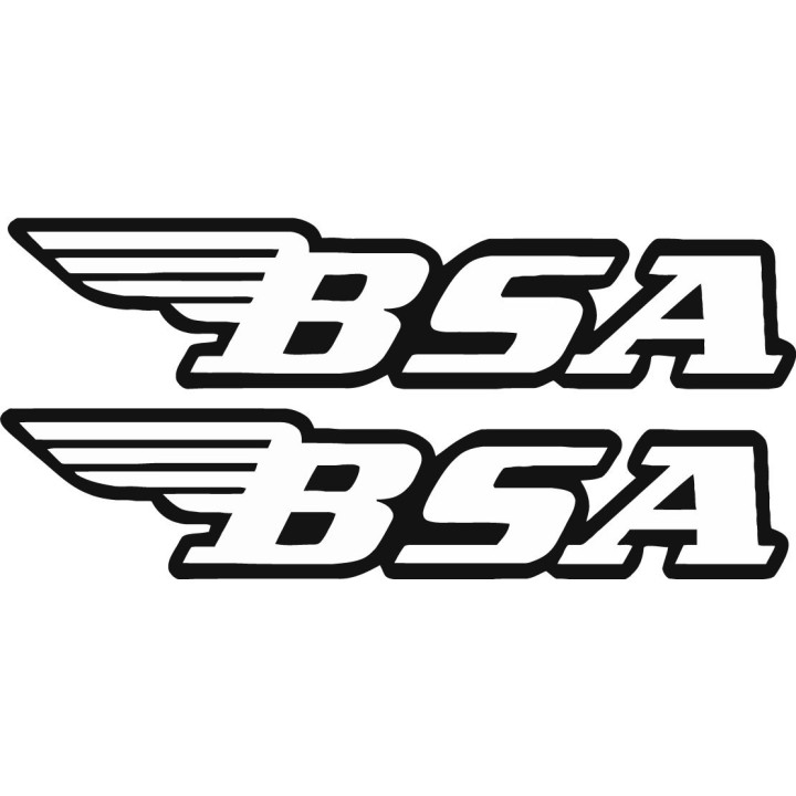 Bsa Logo White And Black Stickers Decals 2x - DecalsHouse