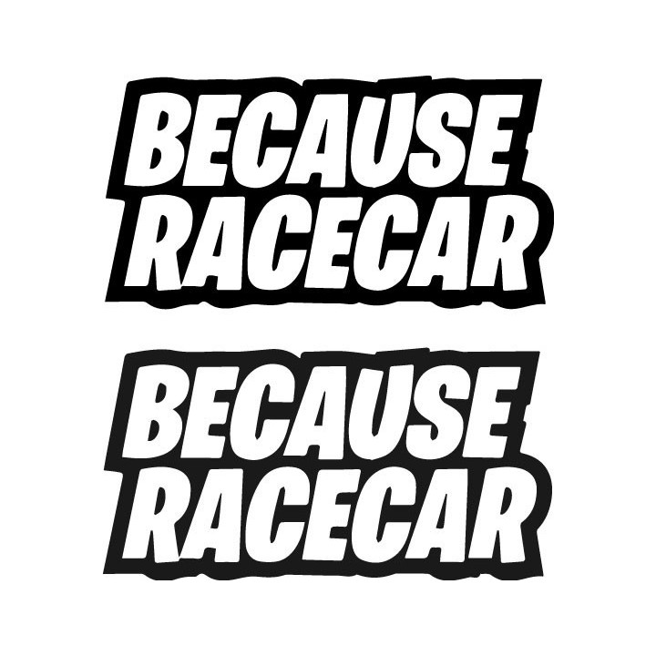Buy Because Race Car 2 Decal Sticker Online