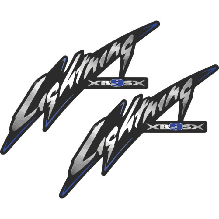 Buell Lightning XB9SX Stickers – Black Blue Naked Motorcycle Decals (2-Pack)