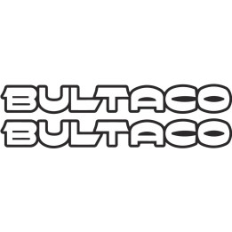 Bultaco Logo Lettering Outline Stickers Decals 2x - DecalsHouse