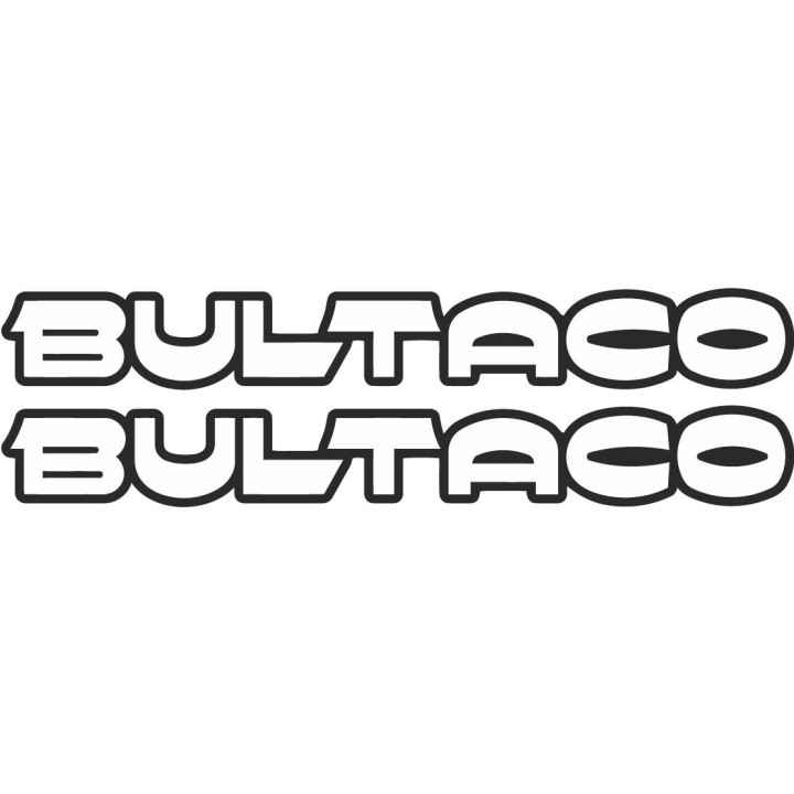 Bultaco Logo Lettering Outline Stickers Decals 2x - DecalsHouse