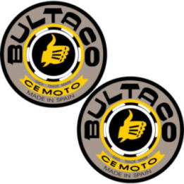 Bultaco Logo Round Stickers Decals 2x - DecalsHouse