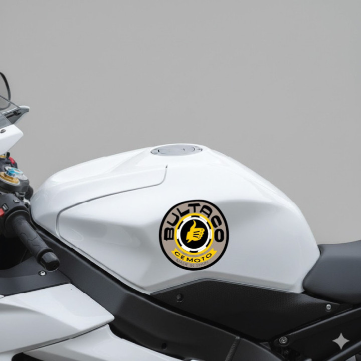 Bultaco Logo Round Stickers Decals 2x - DecalsHouse