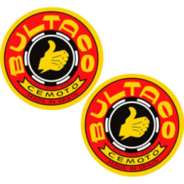 Bultaco Logo Round Style 3 Stickers Decals 2x - DecalsHouse