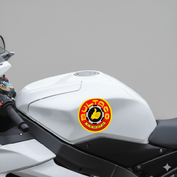 Bultaco Logo Round Style 3 Stickers Decals 2x - DecalsHouse