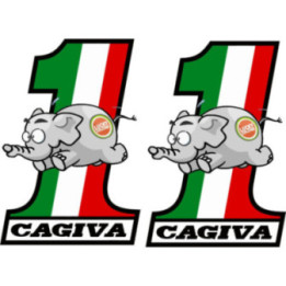 Cagiva Funny Logo Stickers Decals 2x - DecalsHouse