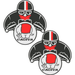 Cagiva Logo Biker Stickers Decals 2x - DecalsHouse