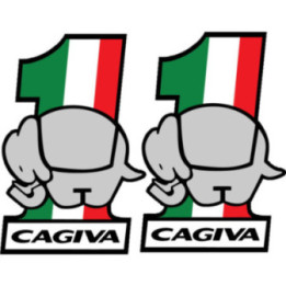 Cagiva Logo Number 1 Stickers Decals 2x - DecalsHouse