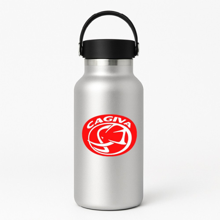 Cagiva Logo Oval Red And White Stickers Decals 2x - DecalsHouse
