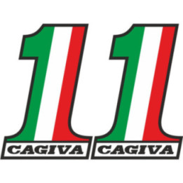 Cagiva Number 1 Stickers Decals 2x - DecalsHouse