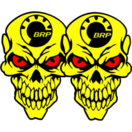 Can Am Logo Brp Skull Yellow Stickers Decals 2x - DecalsHouse